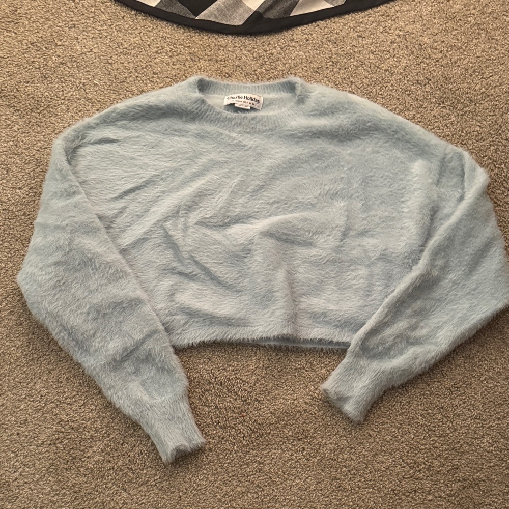 Charlie Holiday Soft Blue Crew Neck Sweater